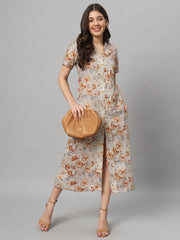 Autumn Blossom Midi Dress